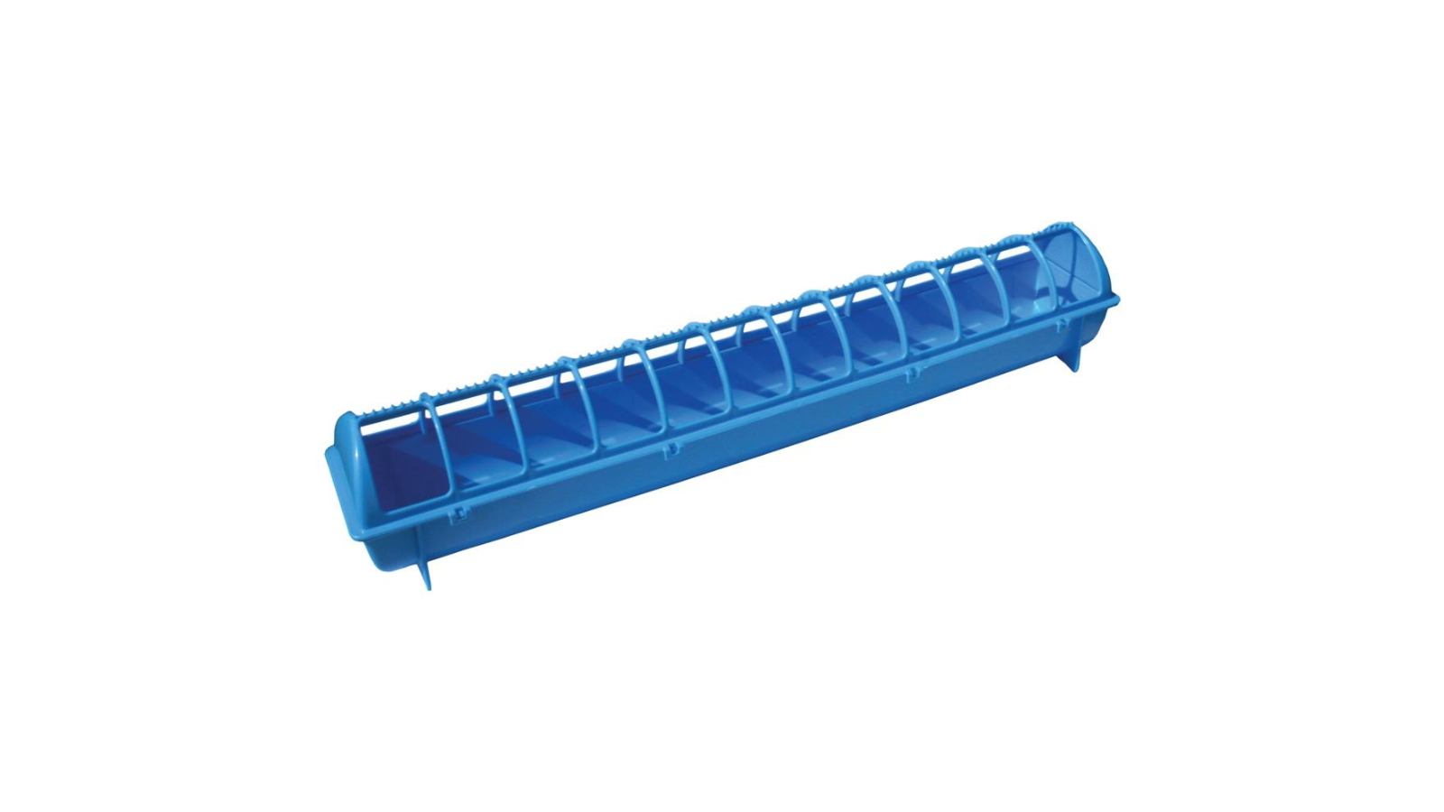Rooster Farms Blue Plastic Flip Top Long Chicken Feeder - 68cm
