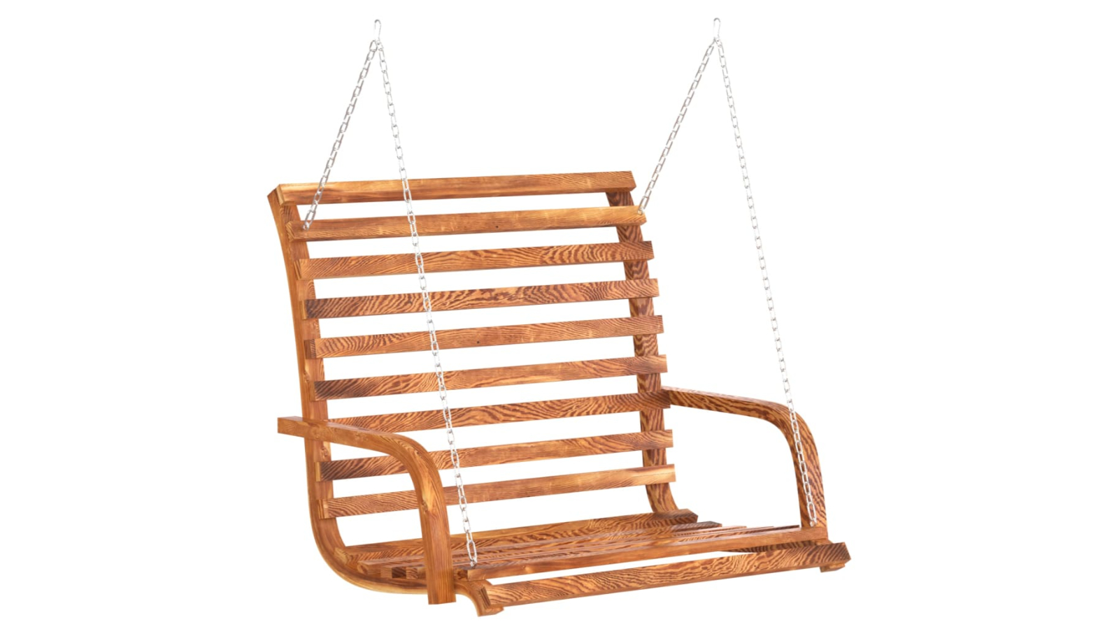 vidaXL Solid Teak Wood Swing Bench with Bent Finish - 126 x 92 x 63cm