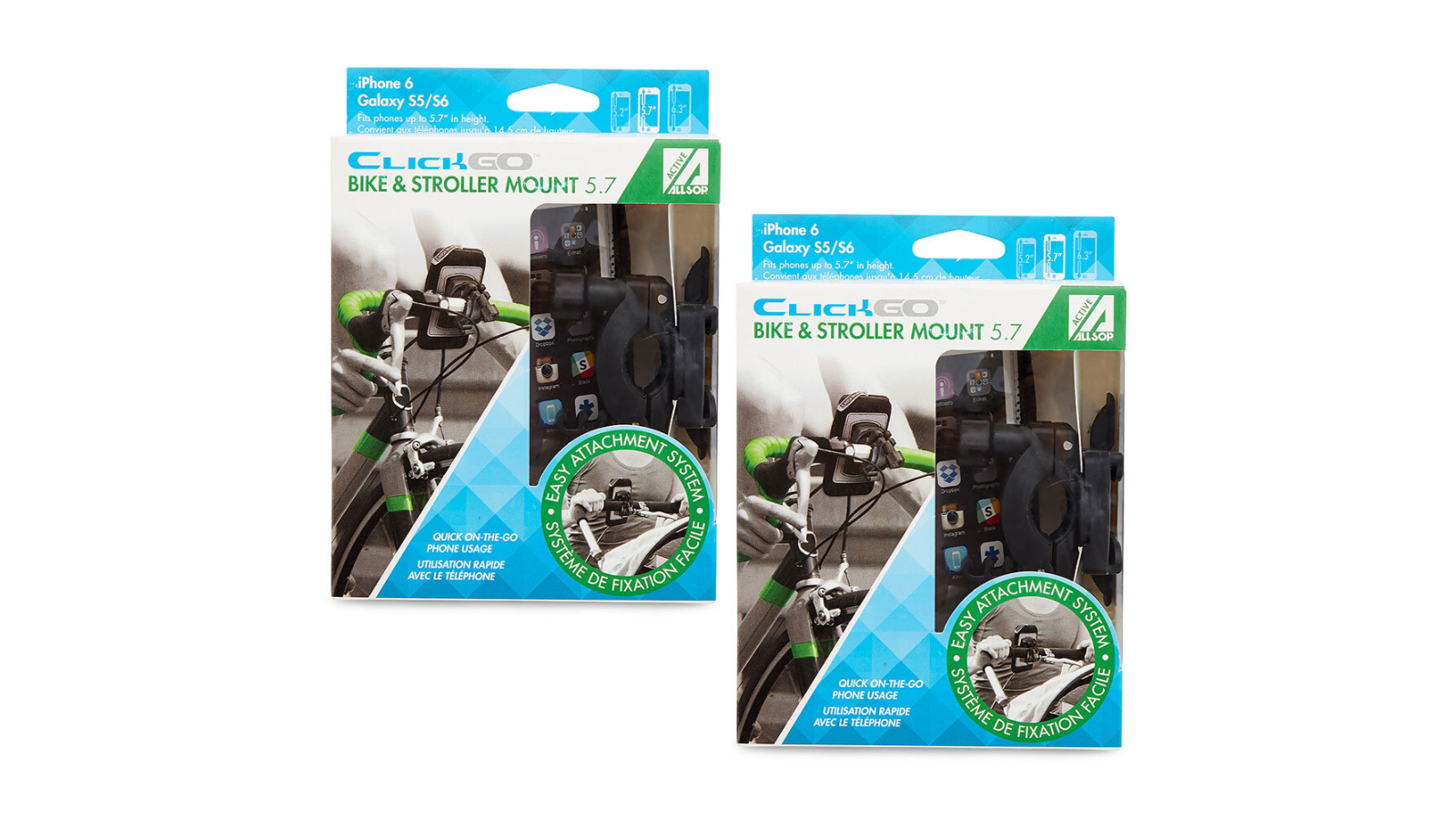 Allsop 2 Piece ClickGo Bike and Stroller Holder with Case - Black