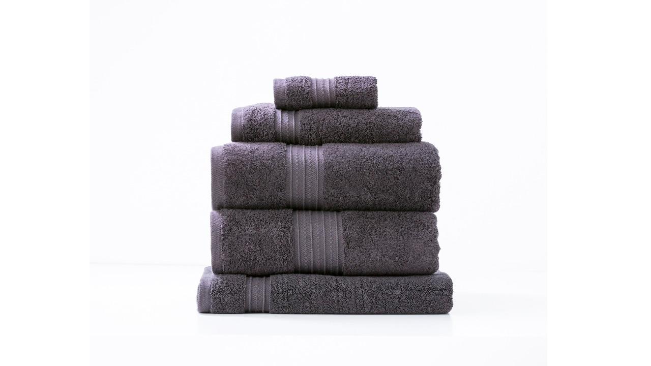 Renee Taylor 5 Piece Brentwood 650gsm Low Twist Towel - Carbon