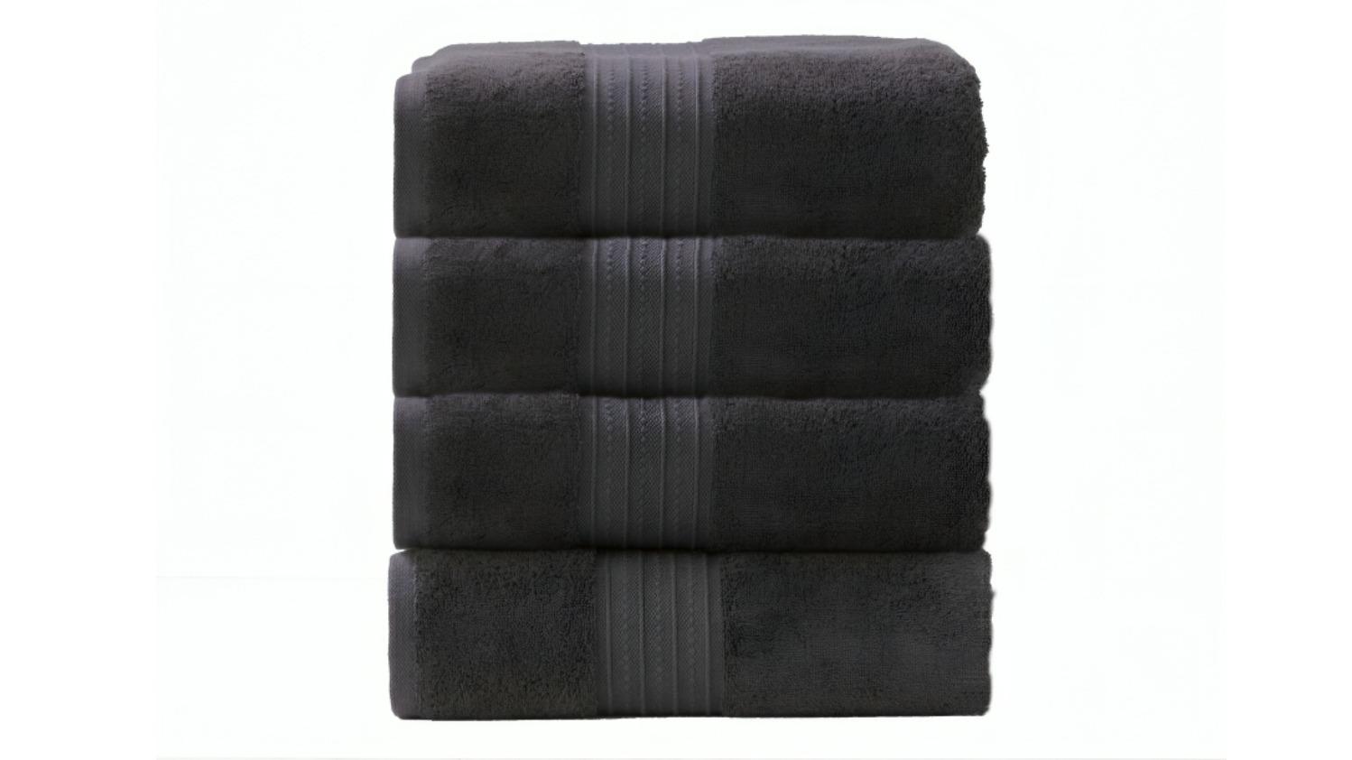 Renee Taylor 4 Piece Brentwood 650gsm Low Twist Towel - Carbon