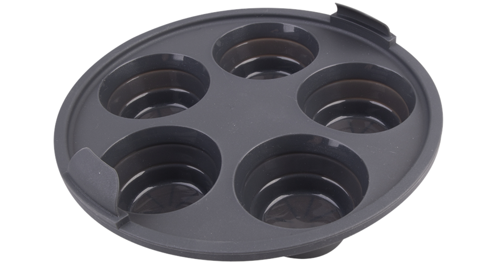 Purple Spoilz Daily Bake Set of 5 Grey Silicone Collapsible Air Fryer Muffin Pan