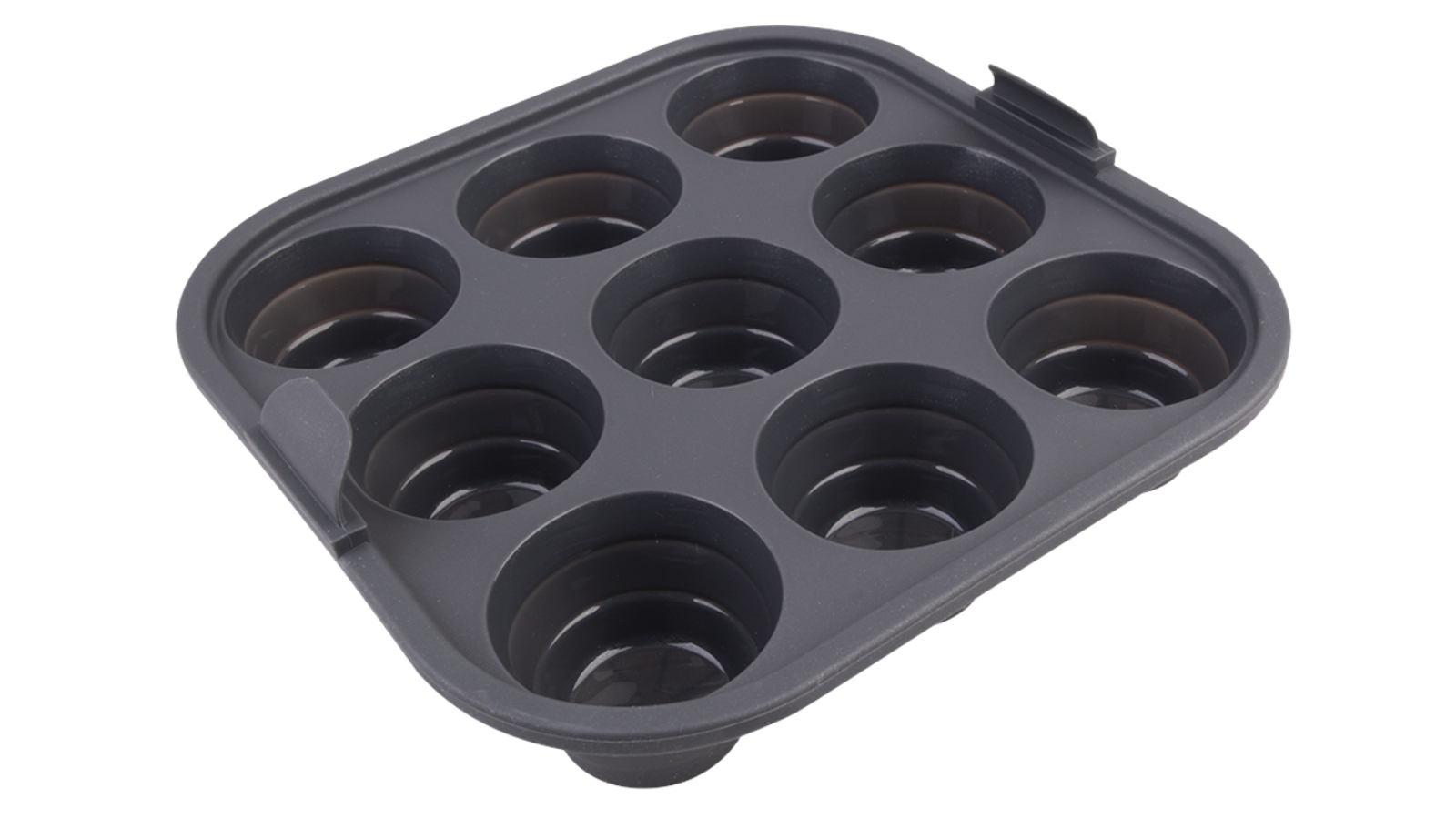Purple Spoilz Daily Bake Set of 9 Grey Silicone Collapsible Air Fryer Muffin Pan