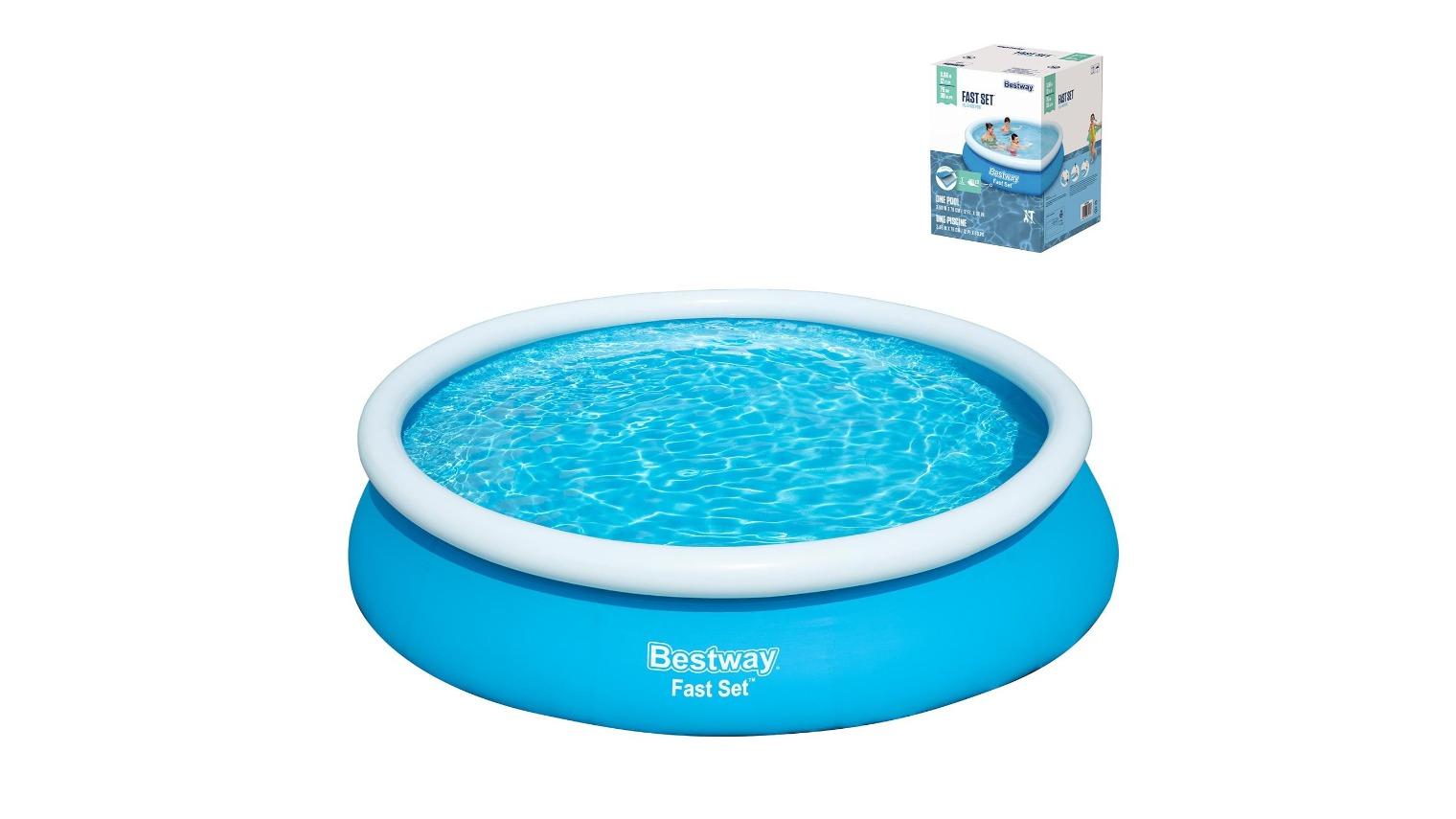 Bestway Round Blue Outdoor Kids Above Ground Inflatable Swimming Pool - 3.66 x 0.76metre