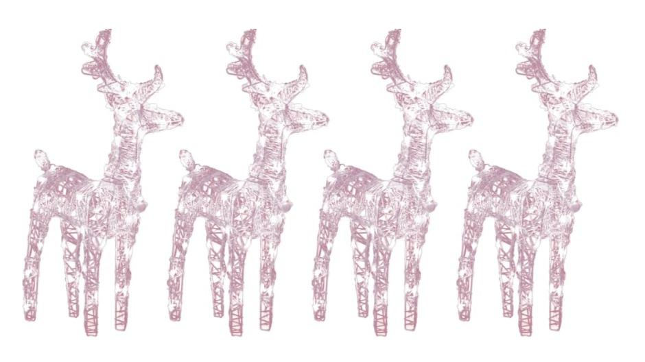 vidaXL 4 Piece Christmas Reindeers 160 LEDs Acrylic - Warm White