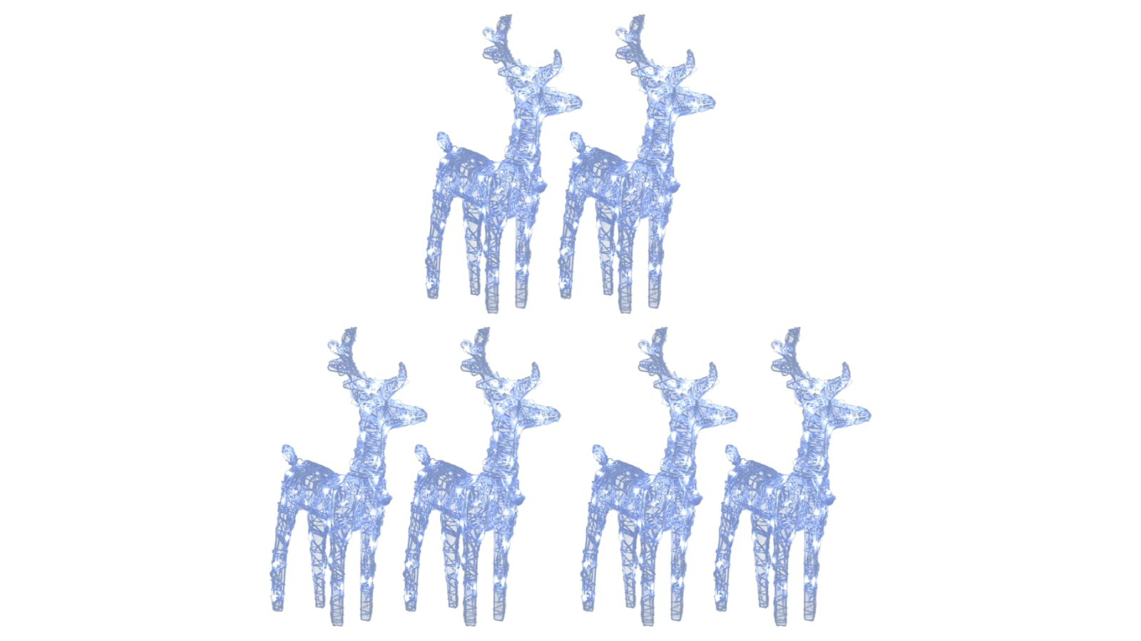 vidaXL 6 Piece Christmas Reindeers 240 LEDs Acrylic - Cold White