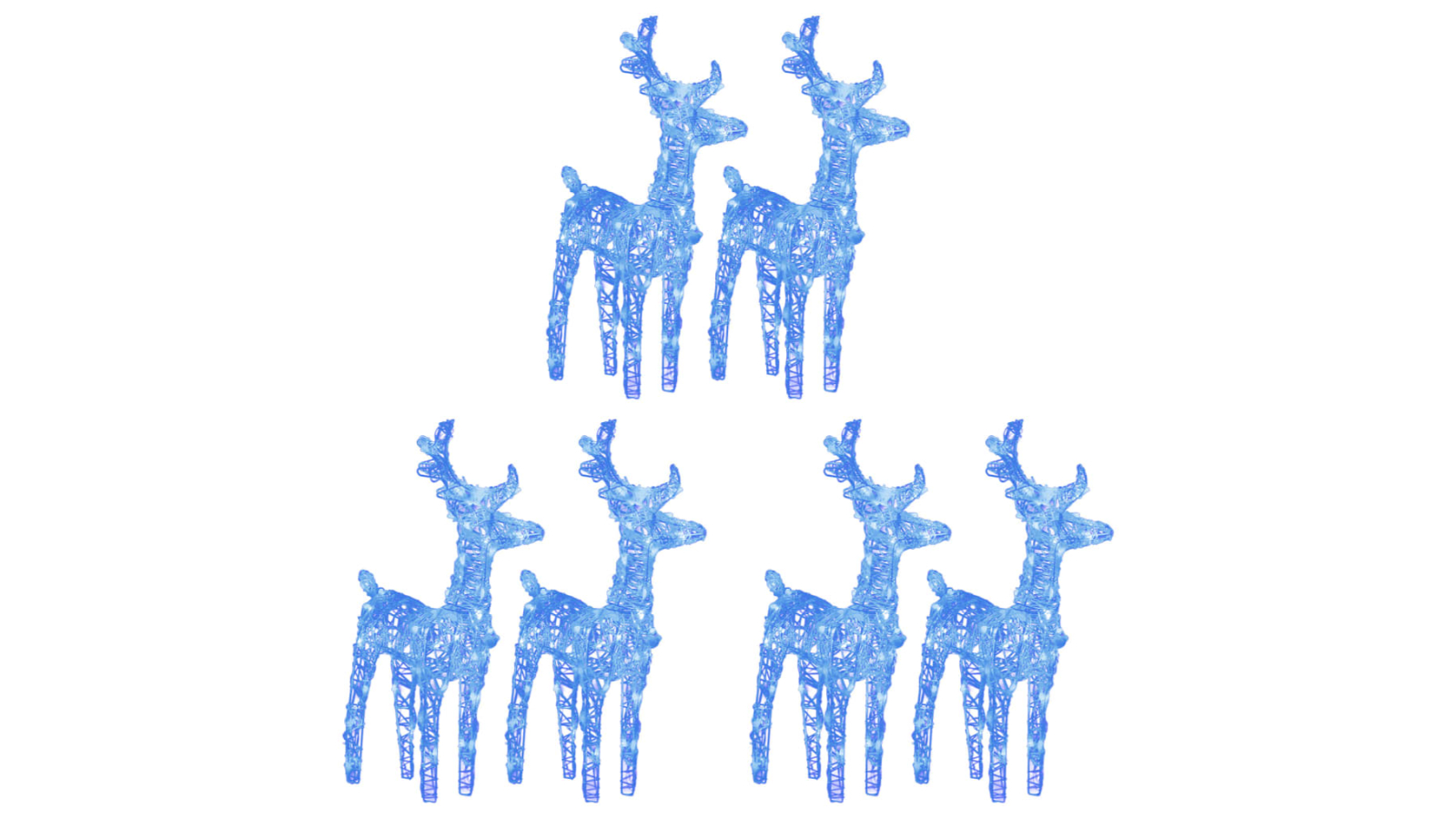 vidaXL 6 Piece Christmas Reindeers 240 LEDs Acrylic - Blue