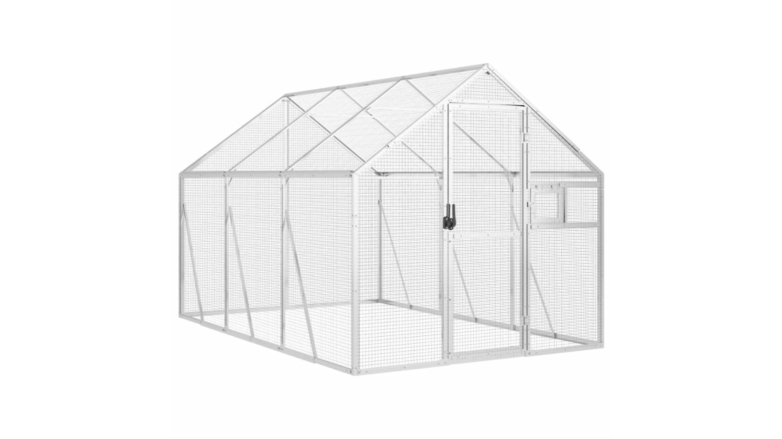 vidaXL Silver Aluminium Aviary - 179 x 300 x 185cm