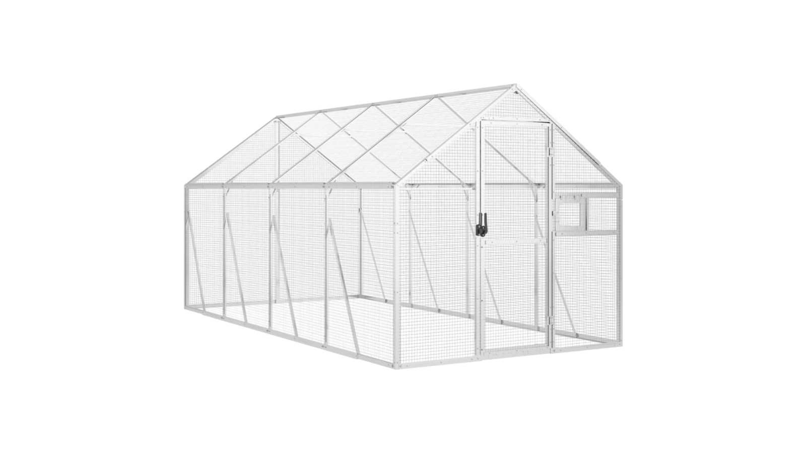 vidaXL Silver Aluminium Aviary - 179 x 200 x 185cm