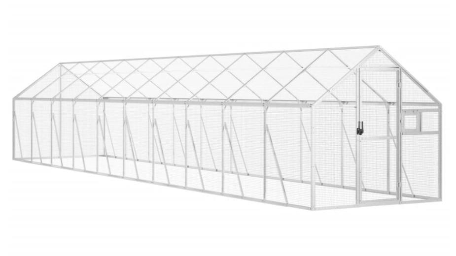 vidaXL Silver Aluminium Aviary