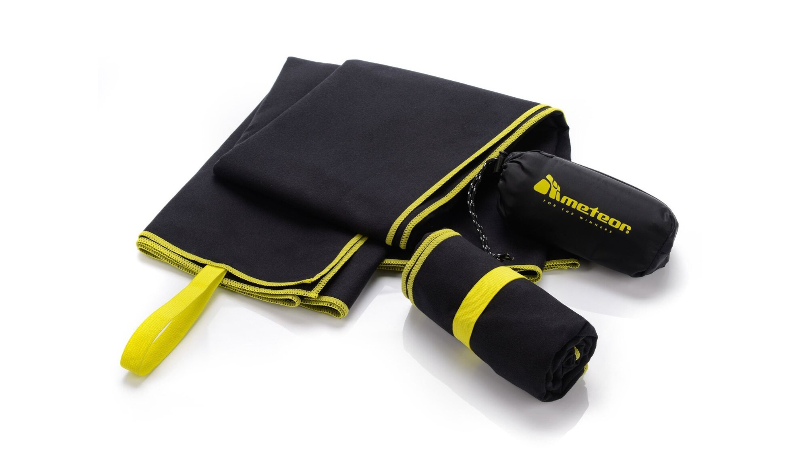 Meteor For The Winners Black Quick-Dry Microfiber Gym Towel