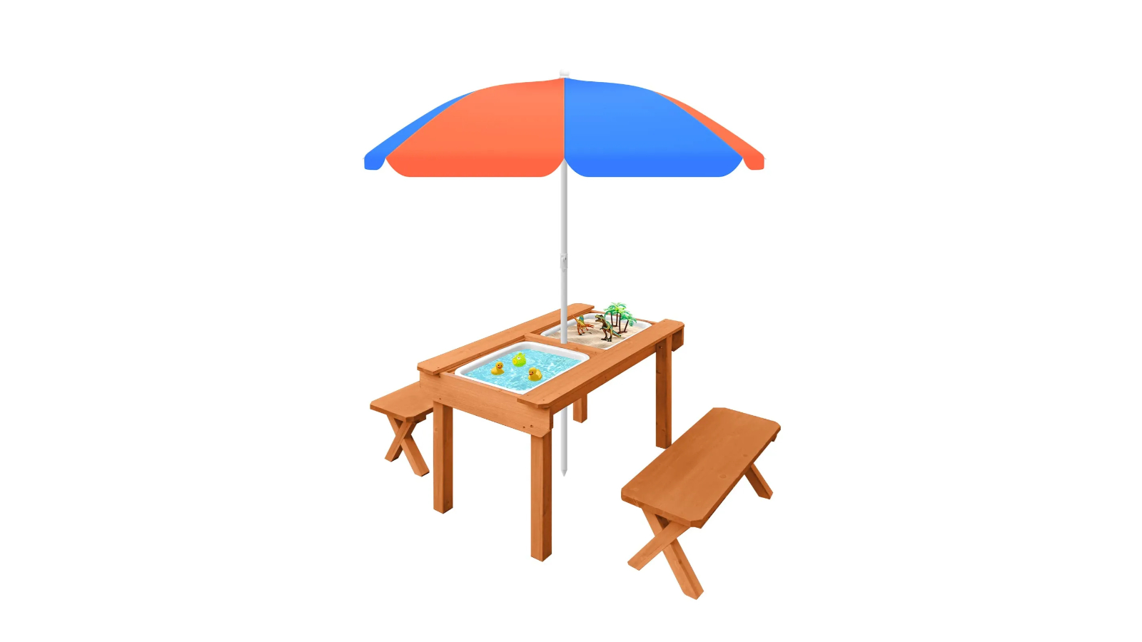Kidbot Kids Sand and Water Table Set with Umbrella and Chairs