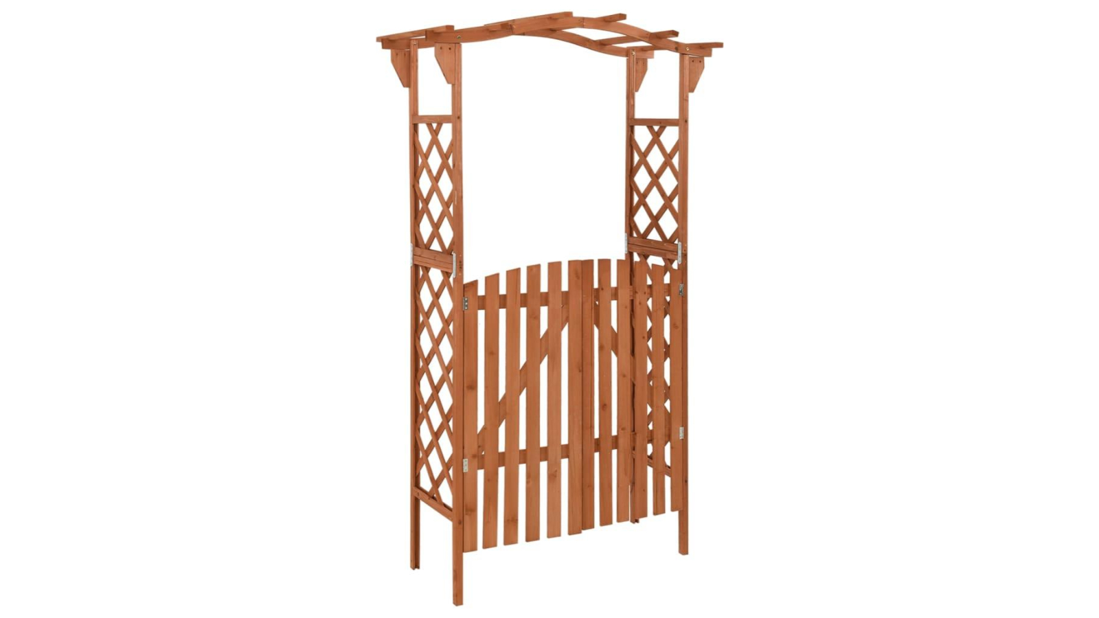 vidaXL 116 x 40 x 204cm Solid Firwood Pergola with Gate - Brown