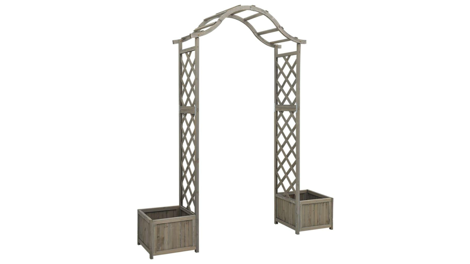 vidaXL Solid Firwood Garden Pergola with Planter - Grey