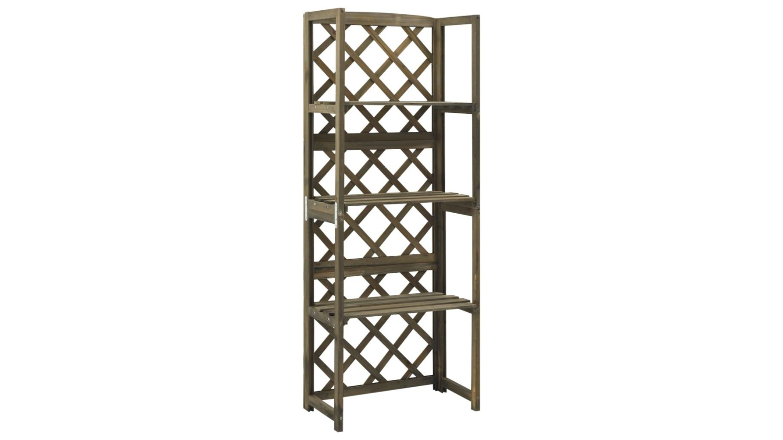 vidaXL 55 x 30 x 140cm Solid Firwood Trellis with Shelves - Grey