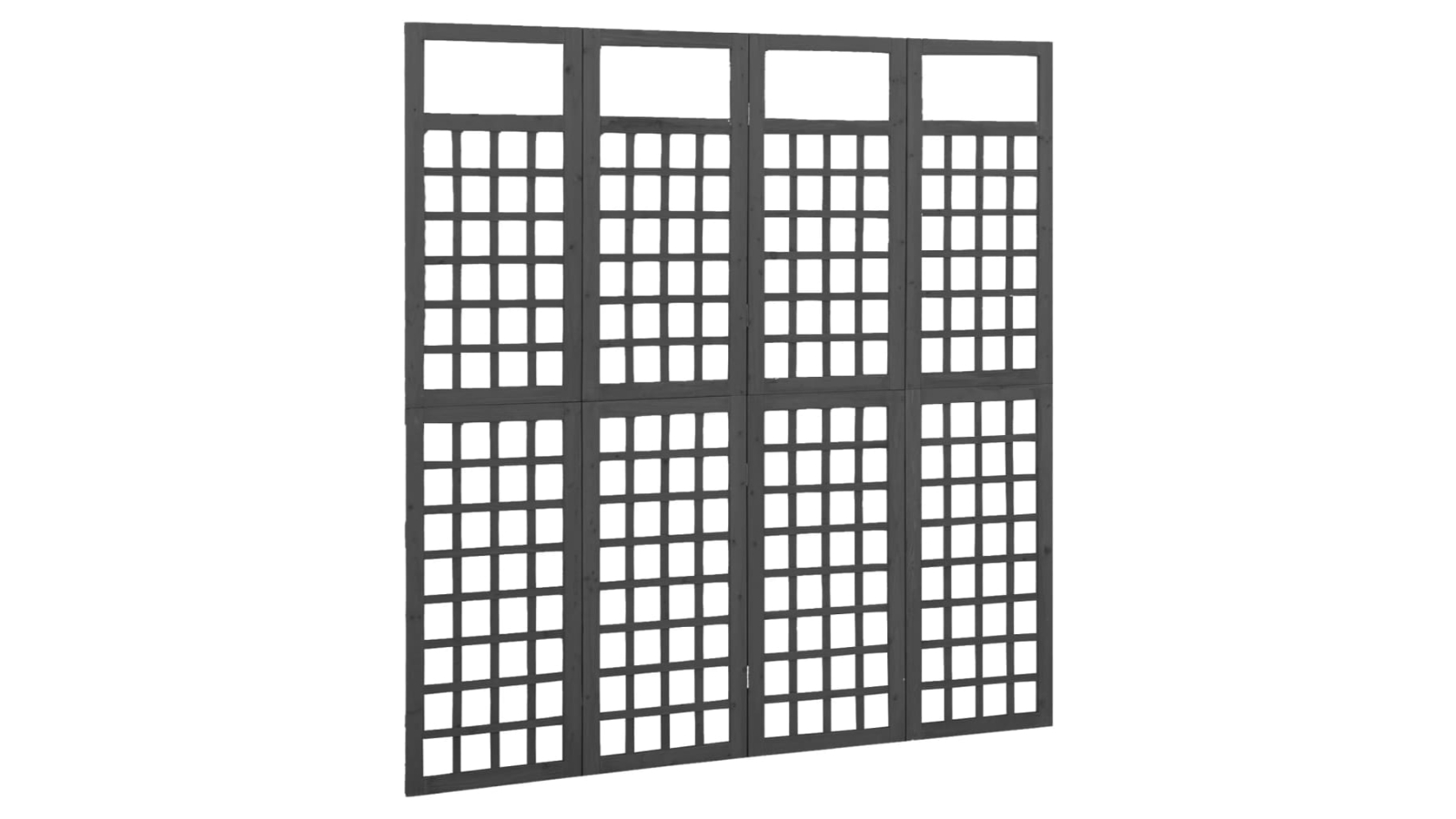 vidaXL 4-Panel Black Solid Fir Wood 161 x 180cm Room Divider/Trellis