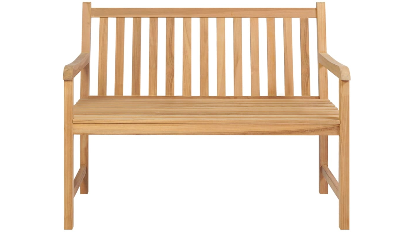 vidaXL Solid Teak Wood Garden Bench - 114cm