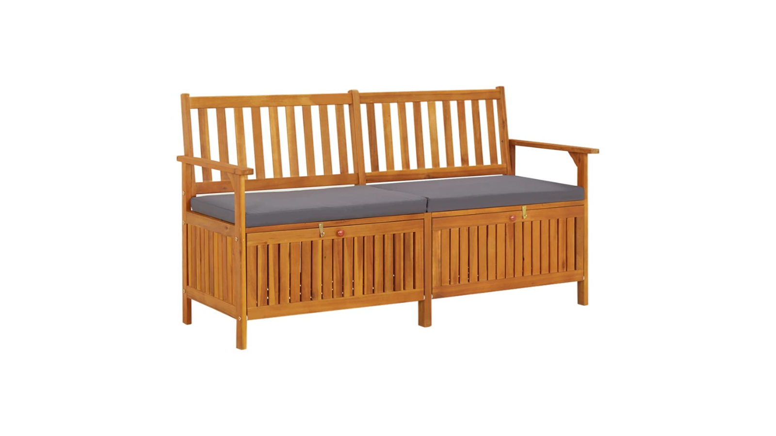 vidaXL 148cm Solid Wood Acacia Storage Bench with Cushion