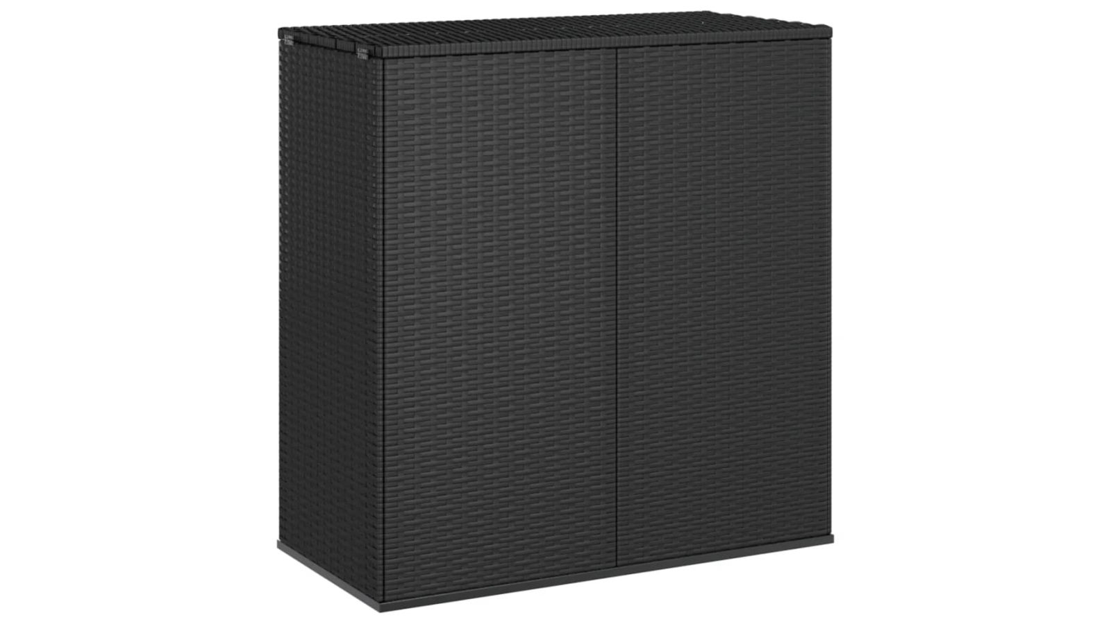 vidaXL PE Rattan 100 x 49 x 103.5cm Garden Cushion Box - Black