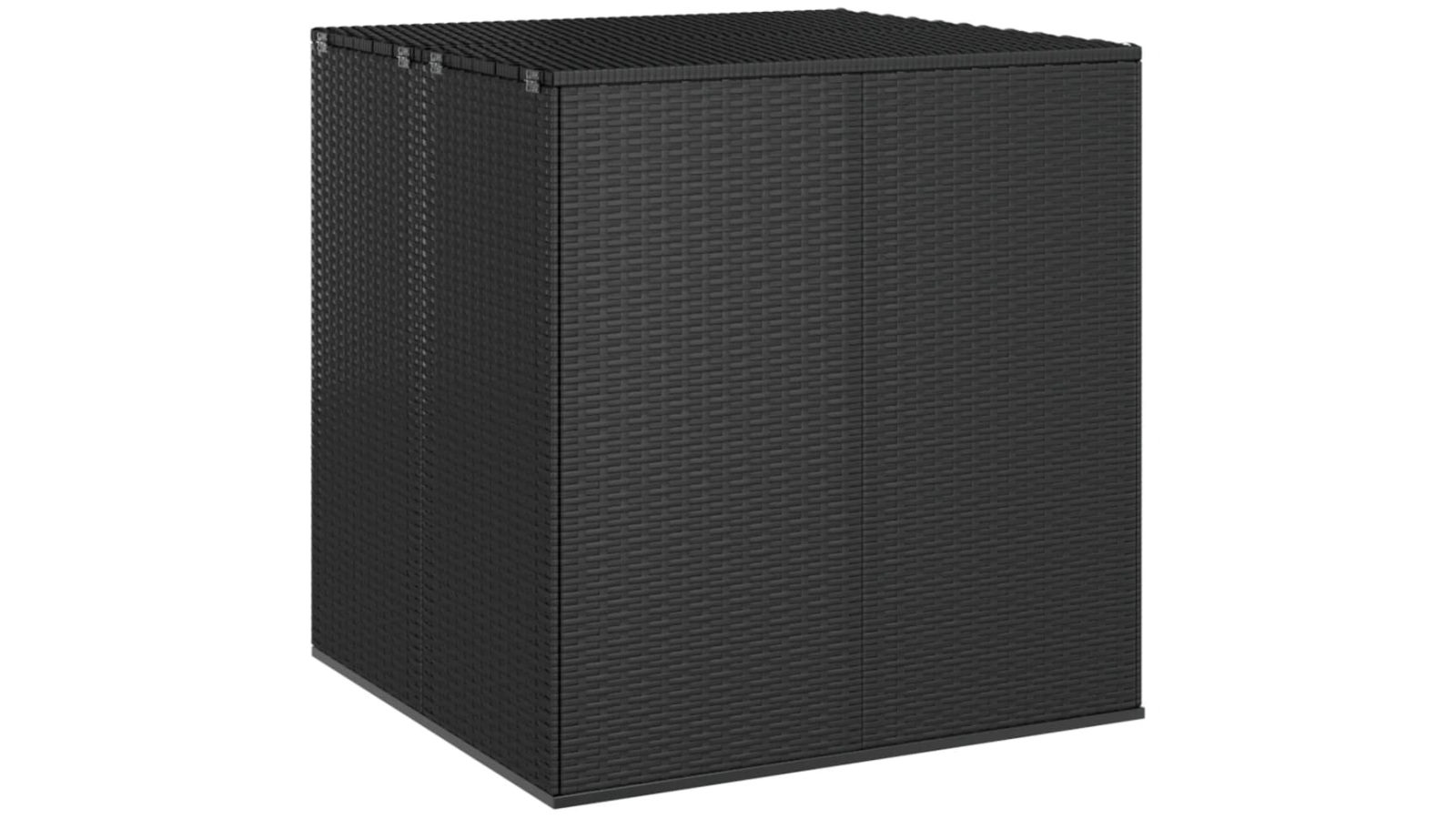 vidaXL PE Rattan 100 x 97.5 x 104cm Black Garden Cushion Box