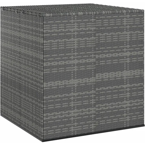 vidaXL PE Rattan 100 x 97.5 x 104cm Garden Cushion Box - Grey