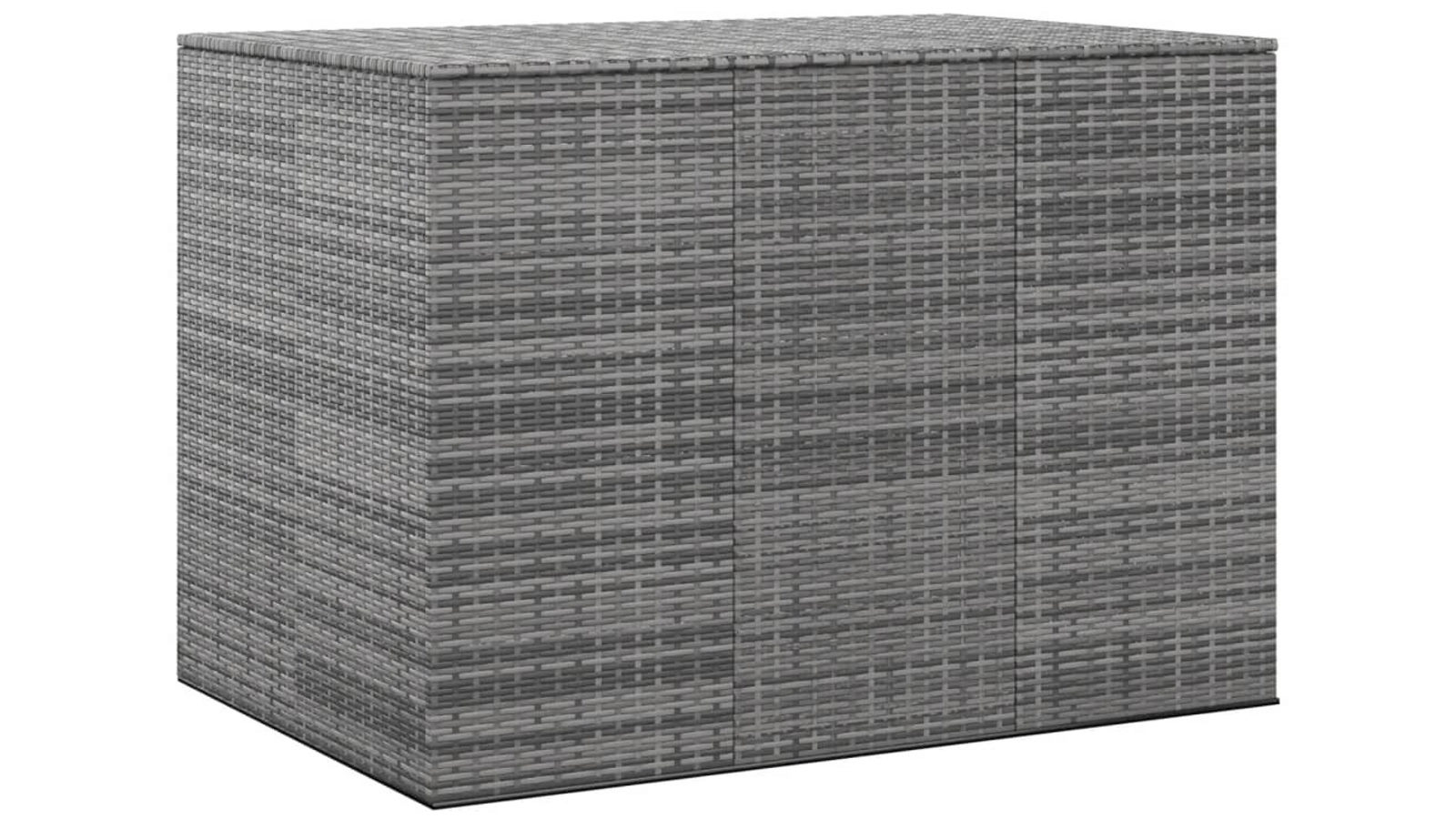 vidaXL 145 x 100 x 103cm PE Rattan Garden Cushion Box - Grey