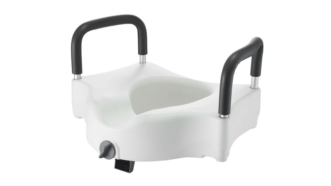 LUXSUITE Aluminum Elevated Seat for Assisted Living Handicap with Arm Rest Fits Most Toilet - 5inch