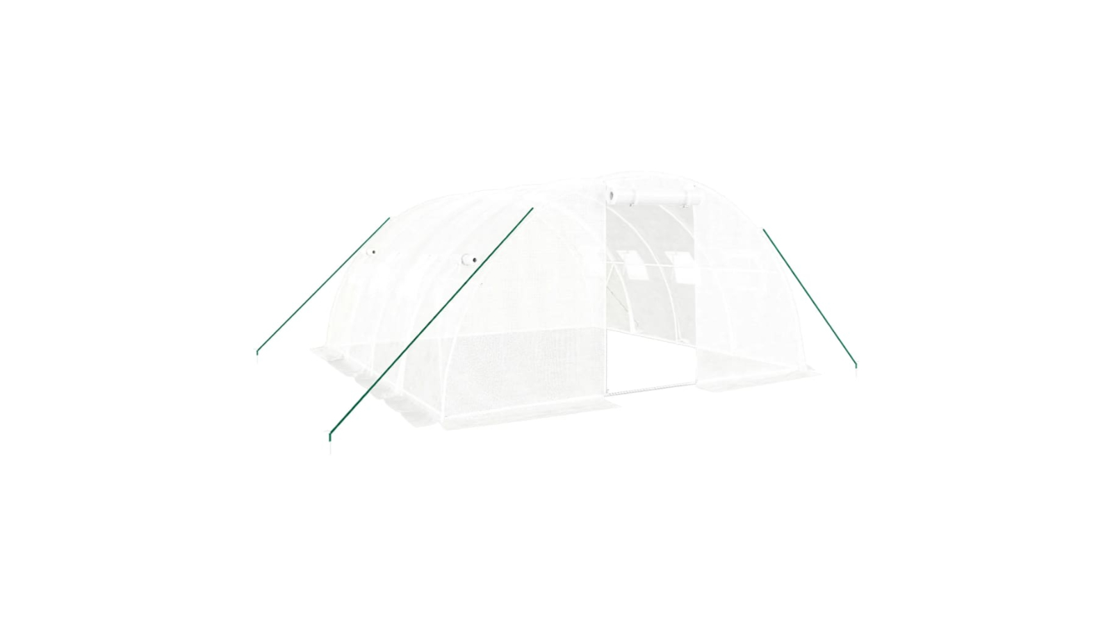 vidaXL 4 x 4 x 2m Greenhouse with Steel Frame - White