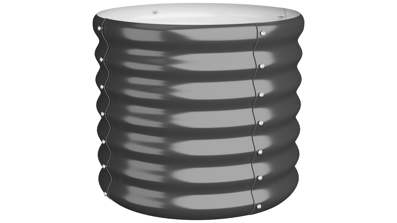 vidaXL Anthracite Powder-Coated Steel Garden Planter - 40 x 40 x 36cm