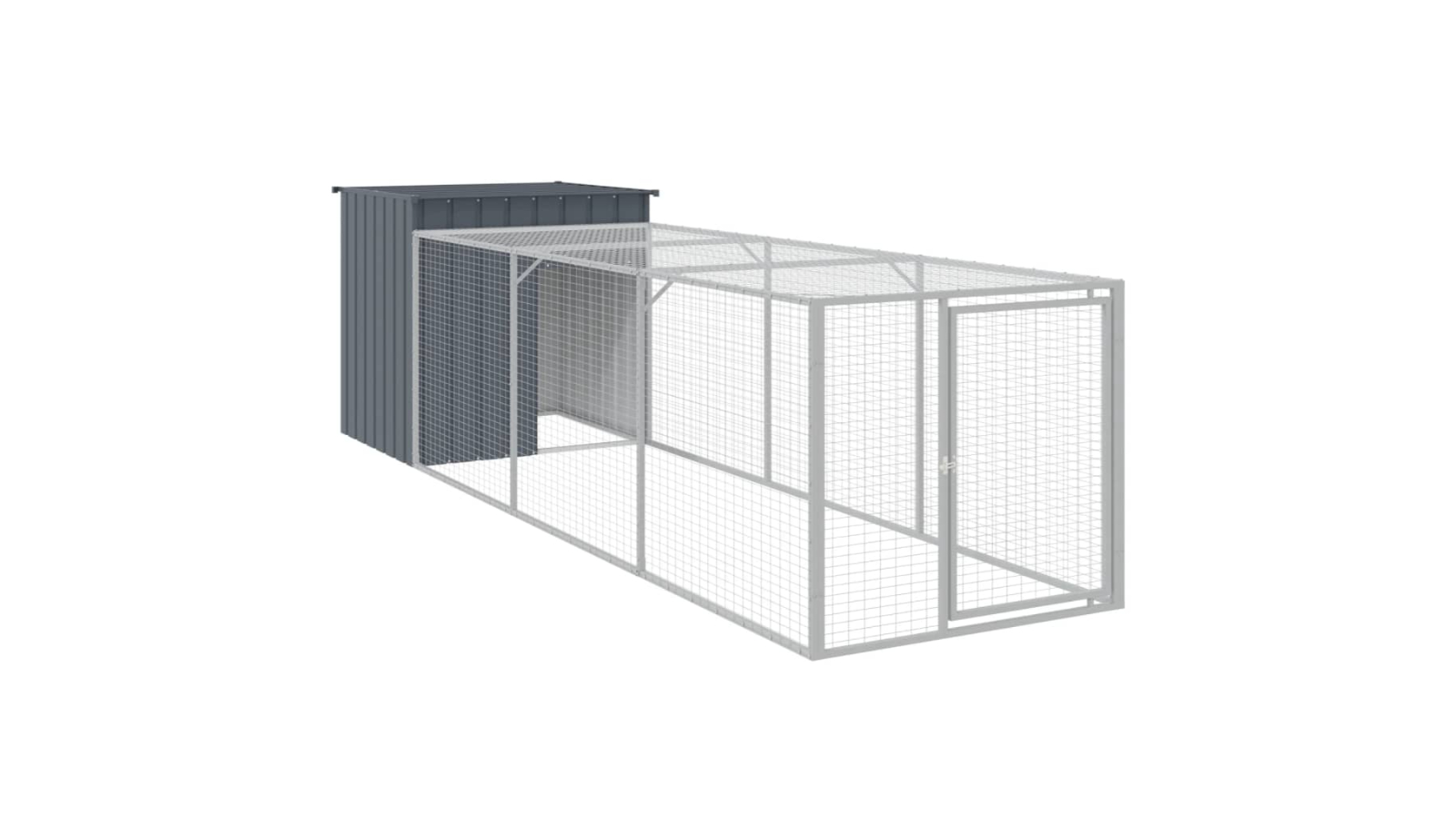 vidaXL Galvanised Steel 110 x 405 x 110cm Run Chicken Cage - Anthracite