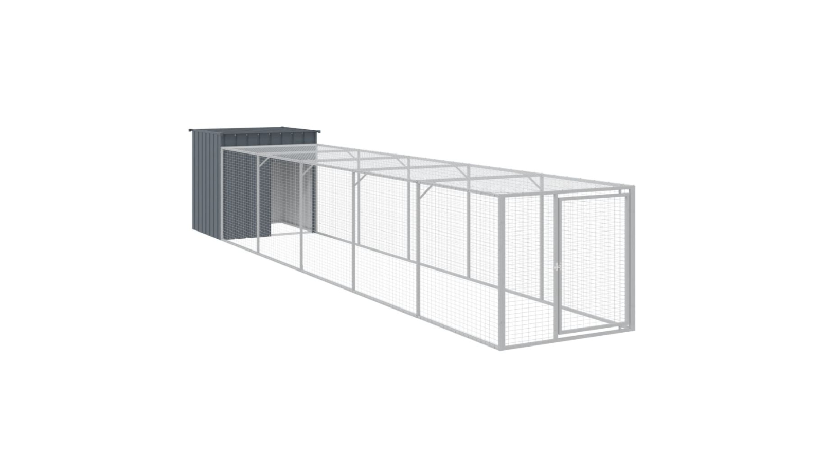 vidaXL Galvanised Steel 110 x 609 x 110cm Run Chicken Cage - Anthracite