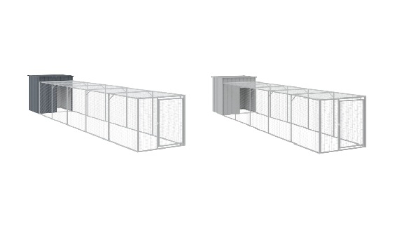 vidaXL Galvanised Steel Run Chicken Cage - 110 x 609 x 110cm
