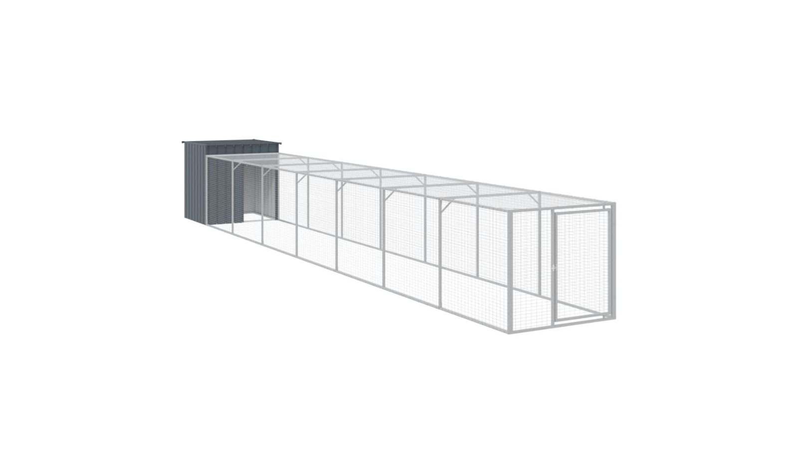 vidaXL Galvanised Steel 110 x 813 x 110cm Run Chicken Cage - Anthracite