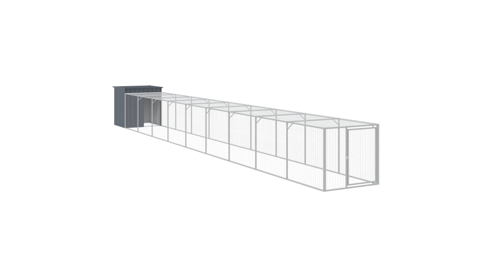 vidaXL Galvanised Steel 110 x 1017 x 110cm Run Chicken Cage - Anthracite