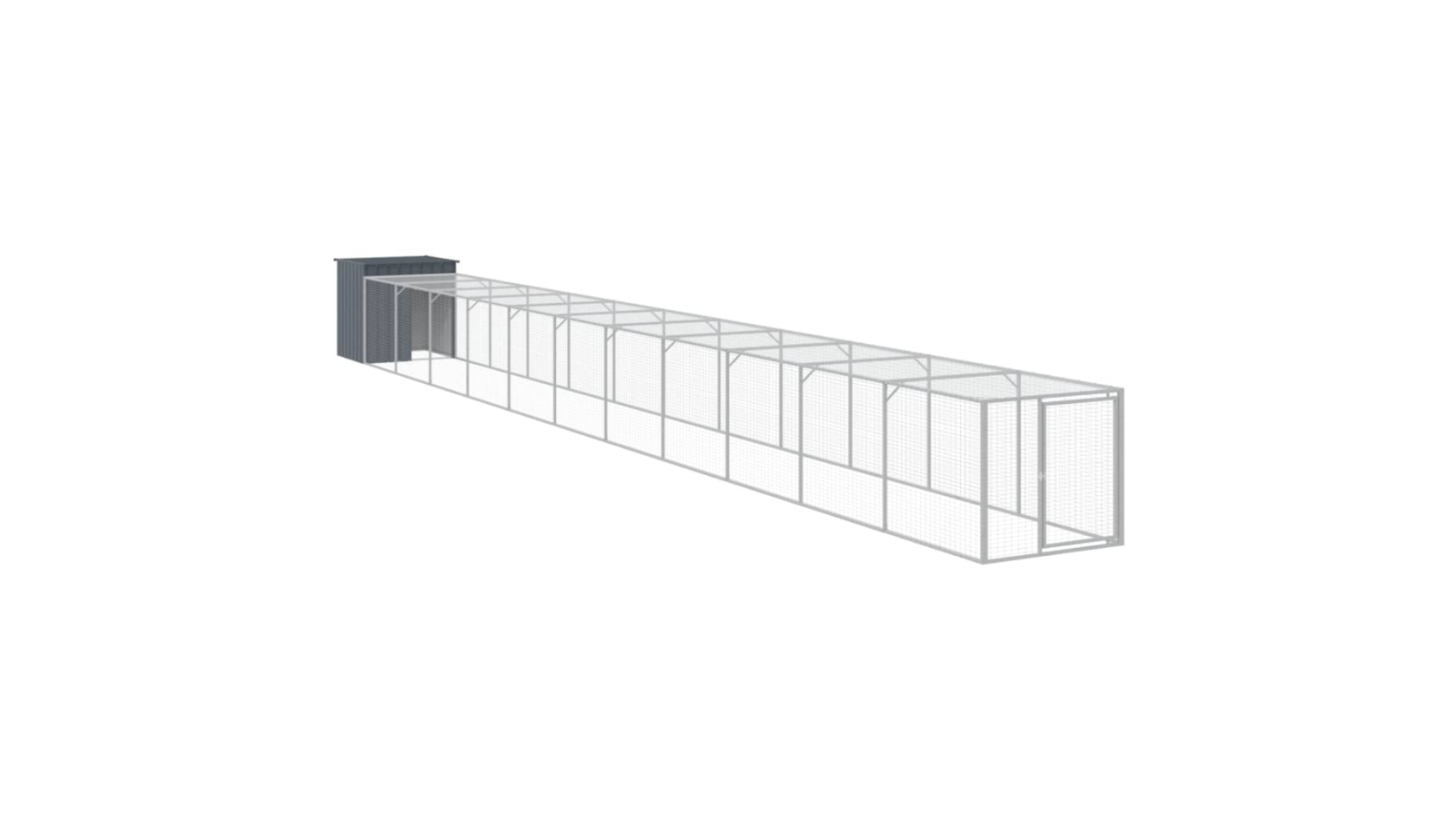 vidaXL Galvanised Steel 110 x 1221 x 110cm Run Chicken Cage - Anthracite