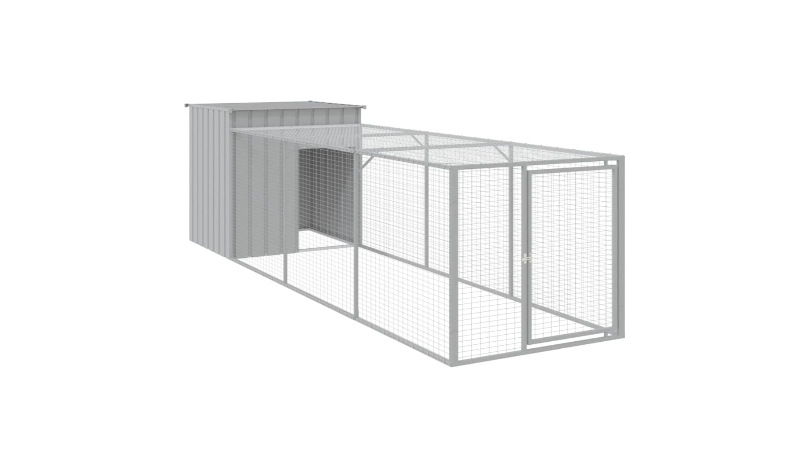 vidaXL Galvanised Steel 110 x 405 x 110cm Run Chicken Cage - Light Grey