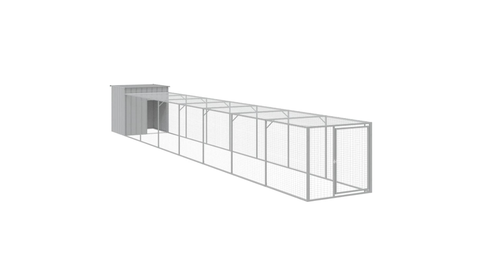 vidaXL Galvanised Steel 110 x 813 x 110cm Run Chicken Cage - Light Grey
