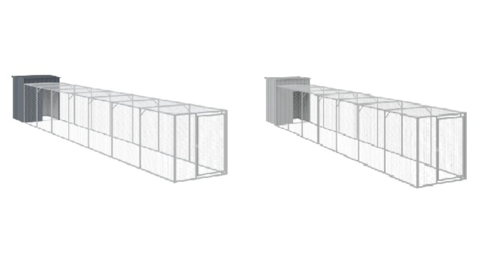 vidaXL Galvanised Steel Run Chicken Cage - 110 x 813 x 110cm