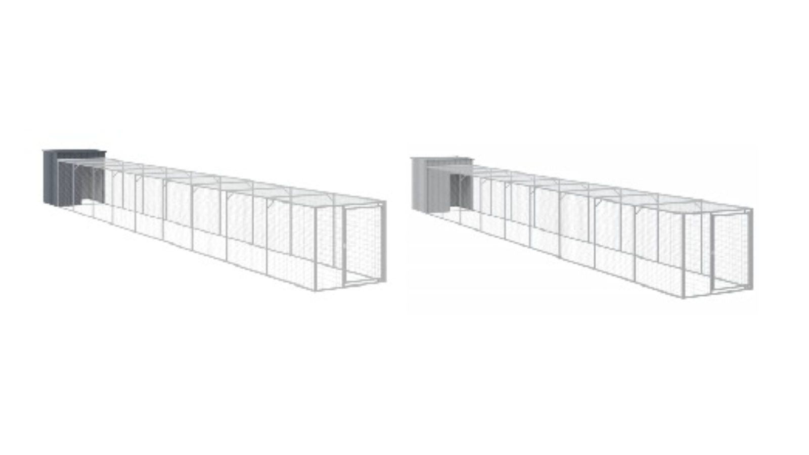 vidaXL Galvanised Steel Run Chicken Cage - 110 x 405 x 110cm