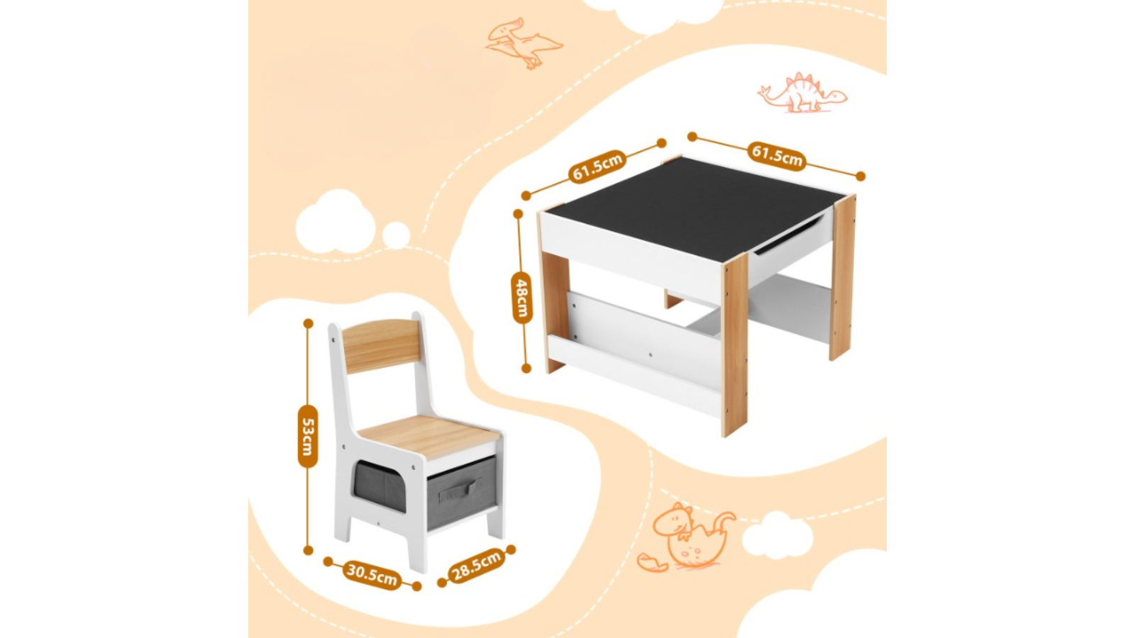 Kidbot 4 in 1 Kids Table and Chair Set Harvey Norman
