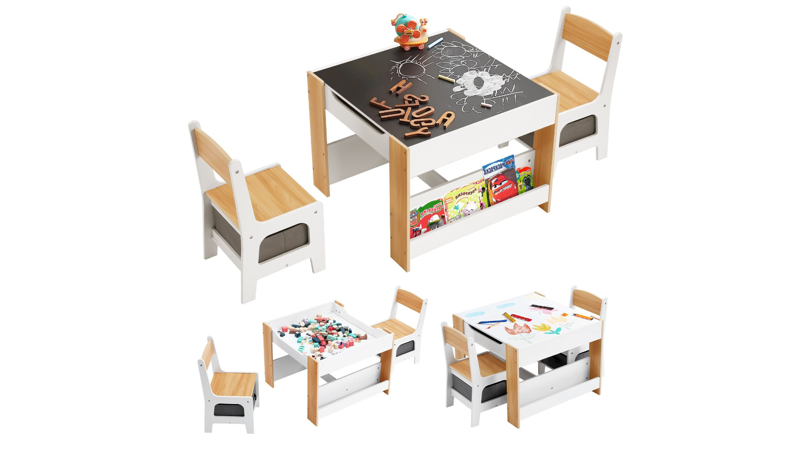 Kidbot 4-in-1 Kids Table and Chair Set