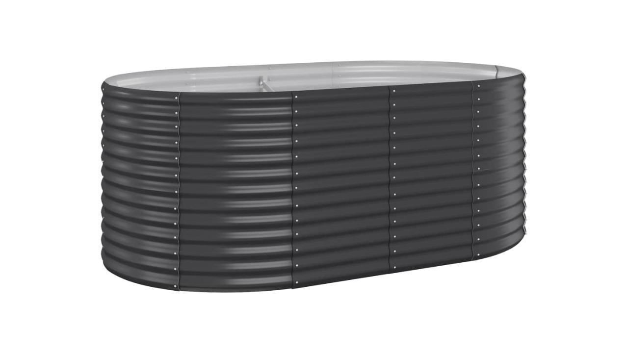 vidaXL Anthracite Powder-Coated Steel Garden Raised Bed - 175 x 100 x 68cm