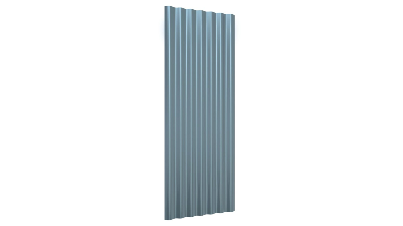 vidaXL 12 Piece 100 x 36cm Powder Coated Steel Roof Panel - Grey 