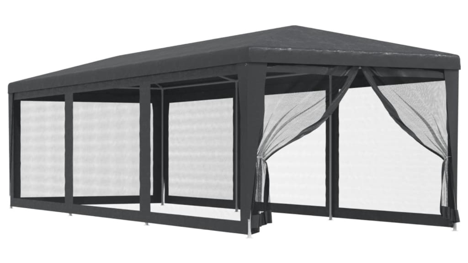 vidaXL Anthracite HDPE Party Tent with 8 Mesh Sidewall - 3 x 9metre