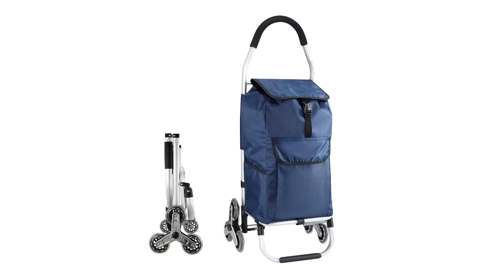 LUXSUITE Foldable Stair Climbing Shopping Trolley Cart on Wheels