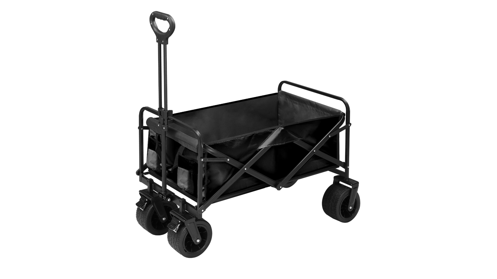 Foldable Garden Trolley Cart - Beige Black