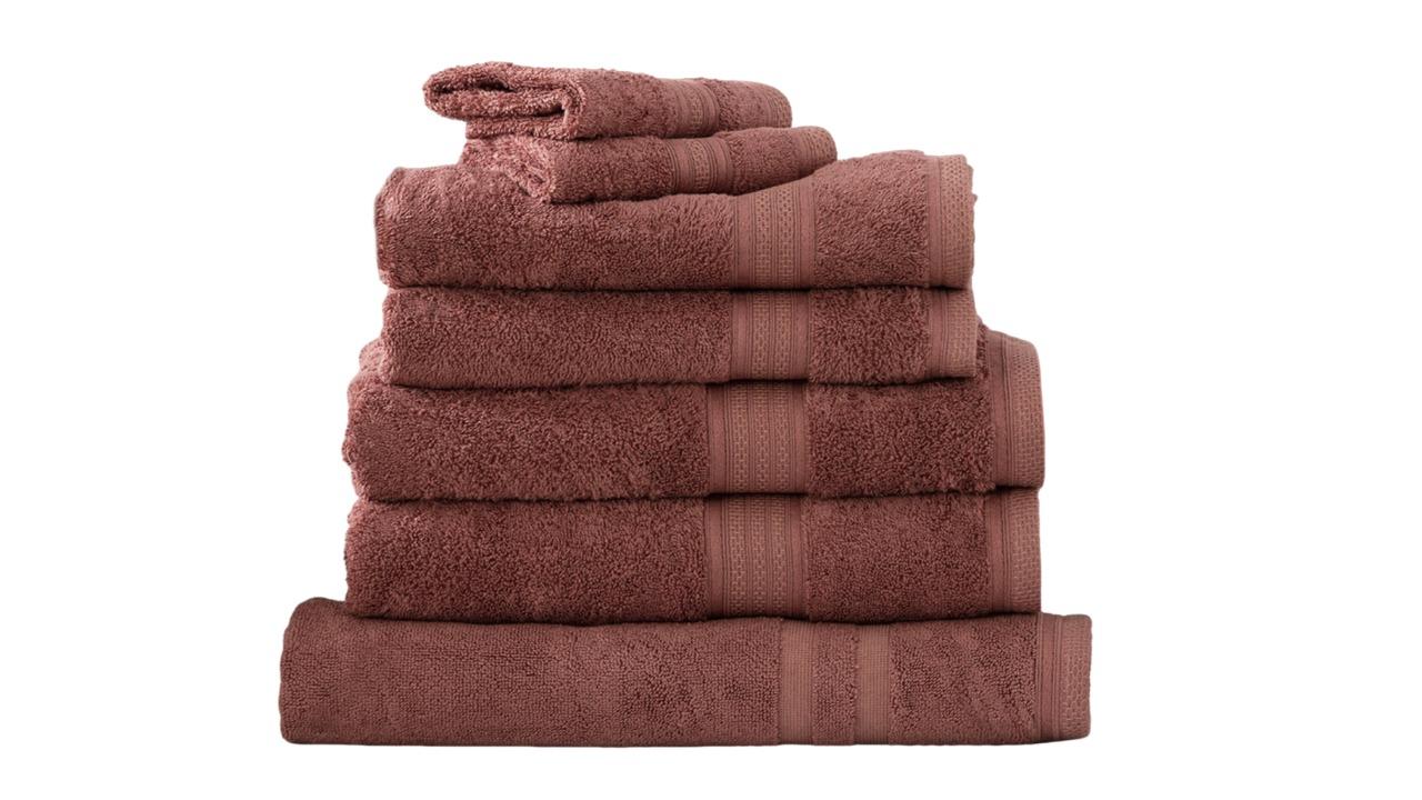 Renee Taylor 7 Piece Stella 650gsm Super Soft Bamboo Cotton Towel - Brick