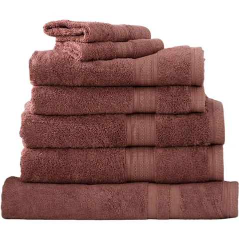 Renee Taylor 7 Piece Stella 650gsm Super Soft Bamboo Cotton Towel - Brick