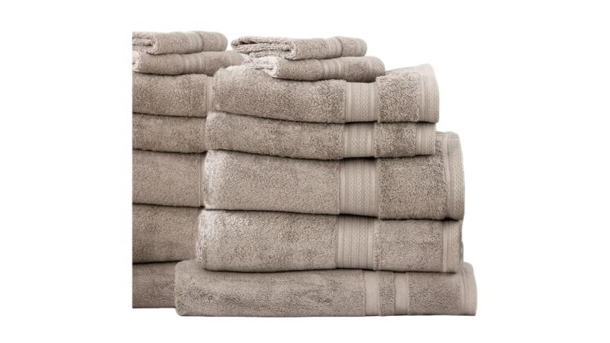 Renee Taylor 14 Piece Stella 650gsm Super Soft Bamboo Cotton Towel -  Pewter