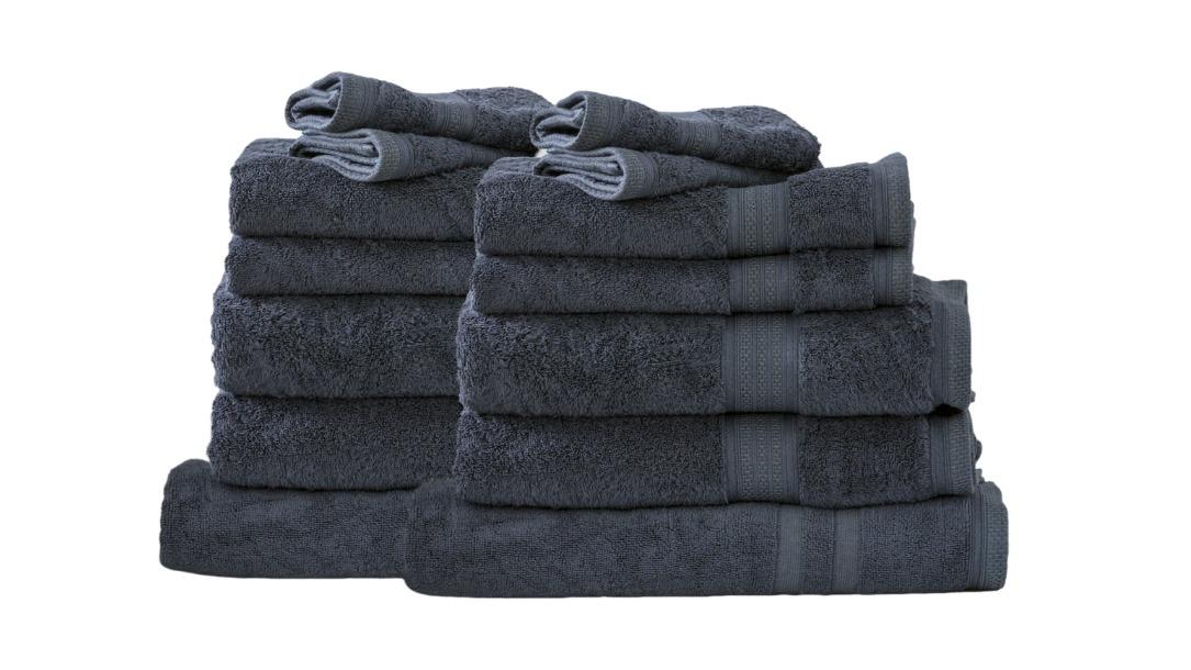 Renee Taylor 14 Piece Stella 650gsm Super Soft Bamboo Cotton Towel - Indigo